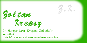 zoltan krepsz business card